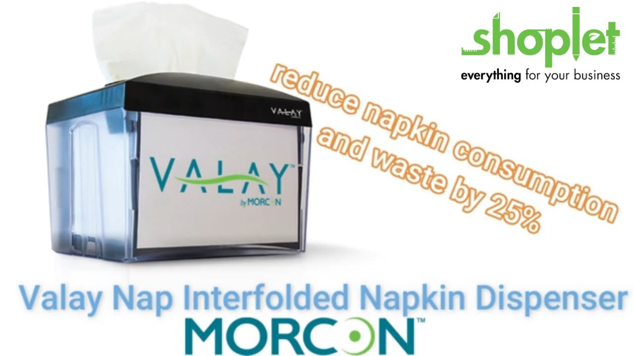 MORCON Valay Nap Interfolded Napkin Dispenser, 6.25 x 8 x 6.5, Black