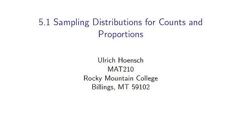Sampling Distributions for Counts and Proportions