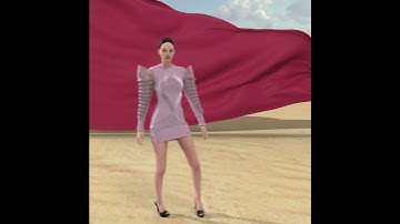 3D animation of the catwalk of women