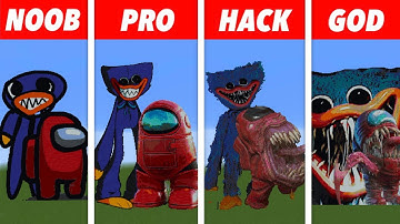 NOOB VS PRO VS HACKER Minecraft Pixel art✨Among Us & HuggyWuggy