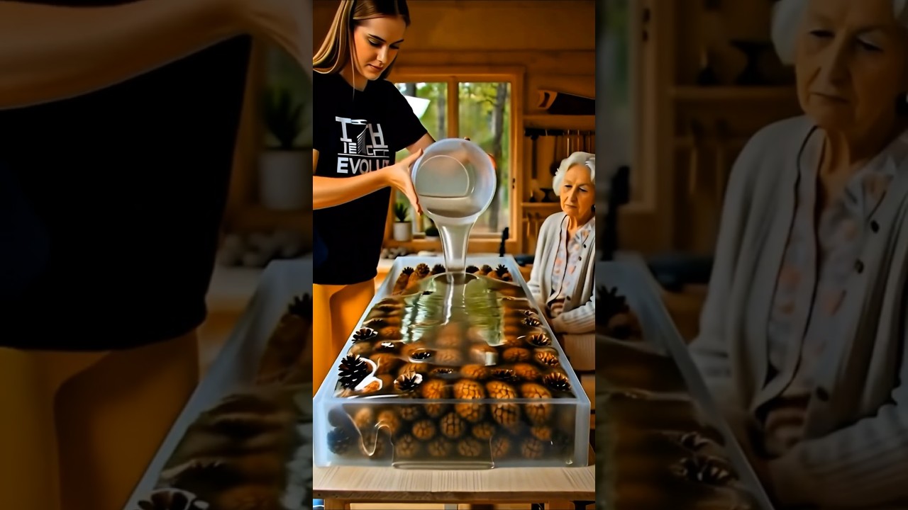 DIY Epoxy Window Sill with Real Pine Cones