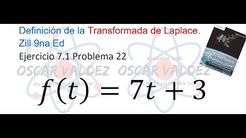 Ejercicios 7.1 Problema 22 Dennis G. ZILL ED 9na Ed. Transformada de Laplace