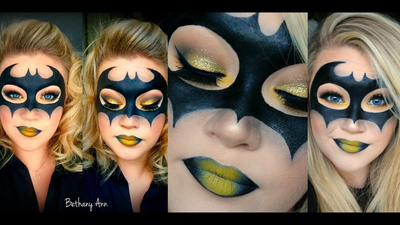 Batman Mask Halloween Makeup Tutorial | BethanyAnnBeauty - YouTube