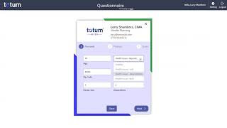 Risk Tolerance Questionnaire overview of Totum 2020