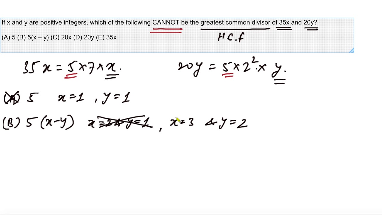 If X And Y Are Positive Integers Which Of The Following Problem Solving Ps