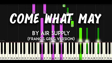 Come What May by Air Supply synthesia piano tutorial  + sheet music & lyrics