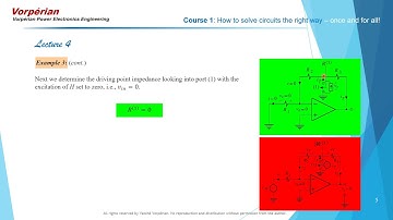 Video 12: Fast Analytical Techniques in Electrical and Electronic Circuits