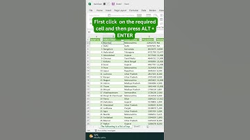 Enter a line break in Excel & google sheet #excel #exceltutorialforbeginners #exceltipshindi