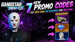 New 7 Promo Codes | Get New Mask, 250k Cash & 100 Diamonds | Gangstar Mirage City  screenshot 2