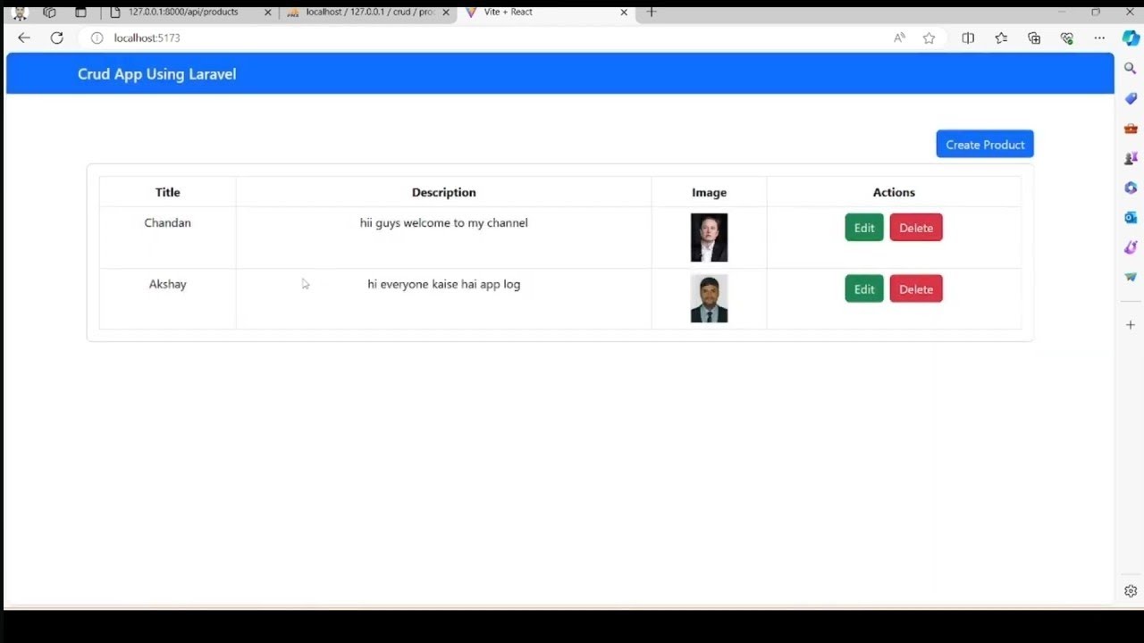 CRUD using Laravel , ReactJS , MySQL - YouTube