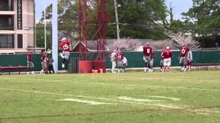 Nick Saban throws to defensive backs on day 7