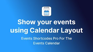 calendar layout || events shortcodes pro for the events calendar