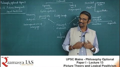UPSC Mains | Philosophy |  L-13 | Picture Theory and Logical Positivism | T.Rammohan