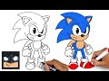 How to draw sonic the hedgehog  step by step tutorial
