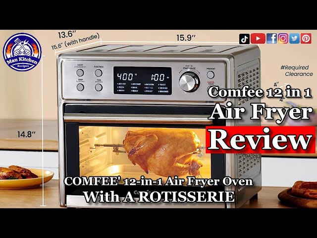 COMFEE 12-in-1 Air Fryer Toaster Oven Combo 6 Slice Countertop