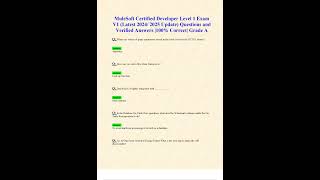 MULESOFT CERTIFIED DEVELOPER LEVEL 1 EXAM V1 LATEST 2024 2025 UPDATE QUESTIONS AND VERIFIED ANSWERS