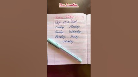 Cursive writing practice days of week #calligraphy #handwriting #youtubeshorts #satisfying #shorts