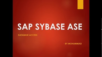 SAP Sybase ASE - How to Create  User Account | Login  in Sybase - By Mohammad