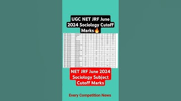 UGC NET JRF June 2024 Sociology Subject Cutoff Marks🔥|#ugcnet2024 #ugcnetcutoff #ugcnetsociology