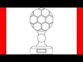 How to draw soccer gold trophy  step by step drawing