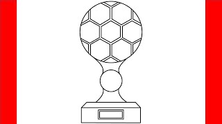 How To Draw Soccer Gold Trophy - Step By Step Drawing