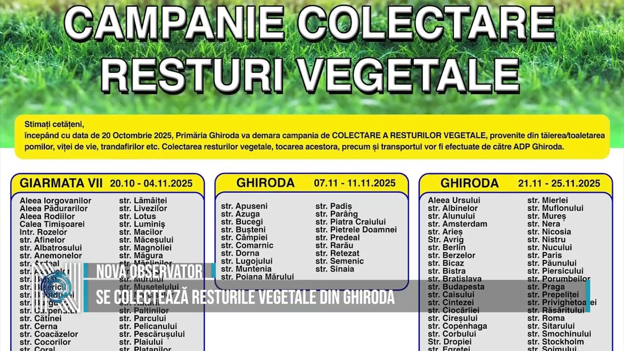 Se colectează resturile vegetale din Ghiroda