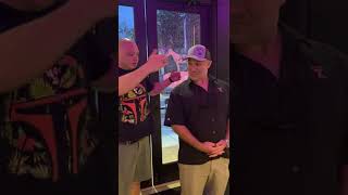 Performing a pk touch mentalism trick on Matt.