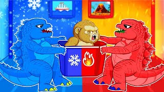 Poor Baby Godzilla Vs Kong Life: Godzilla FIRE and ICE - Who Will Win? | Godzilla Cartoon Animation
