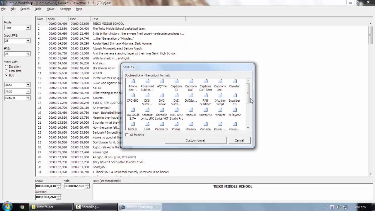 Update New How to Convert .ass to. srt using Subtitle Workshop