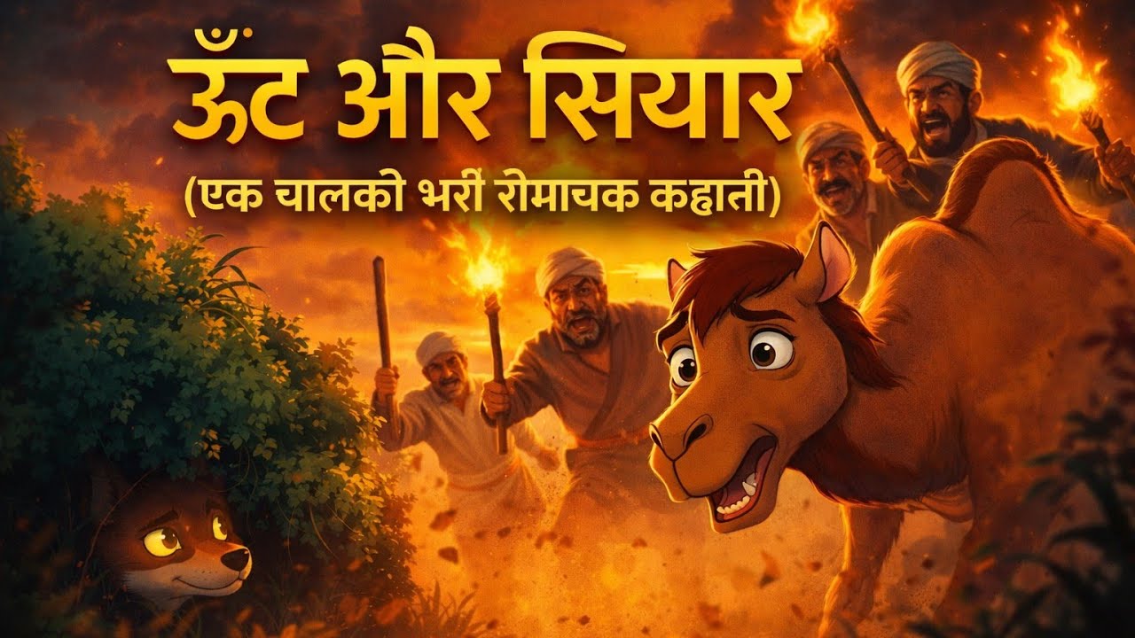 🐪🦊 ऊँट और सियार(एक चालाकी भरी रोमांचक कहानी)