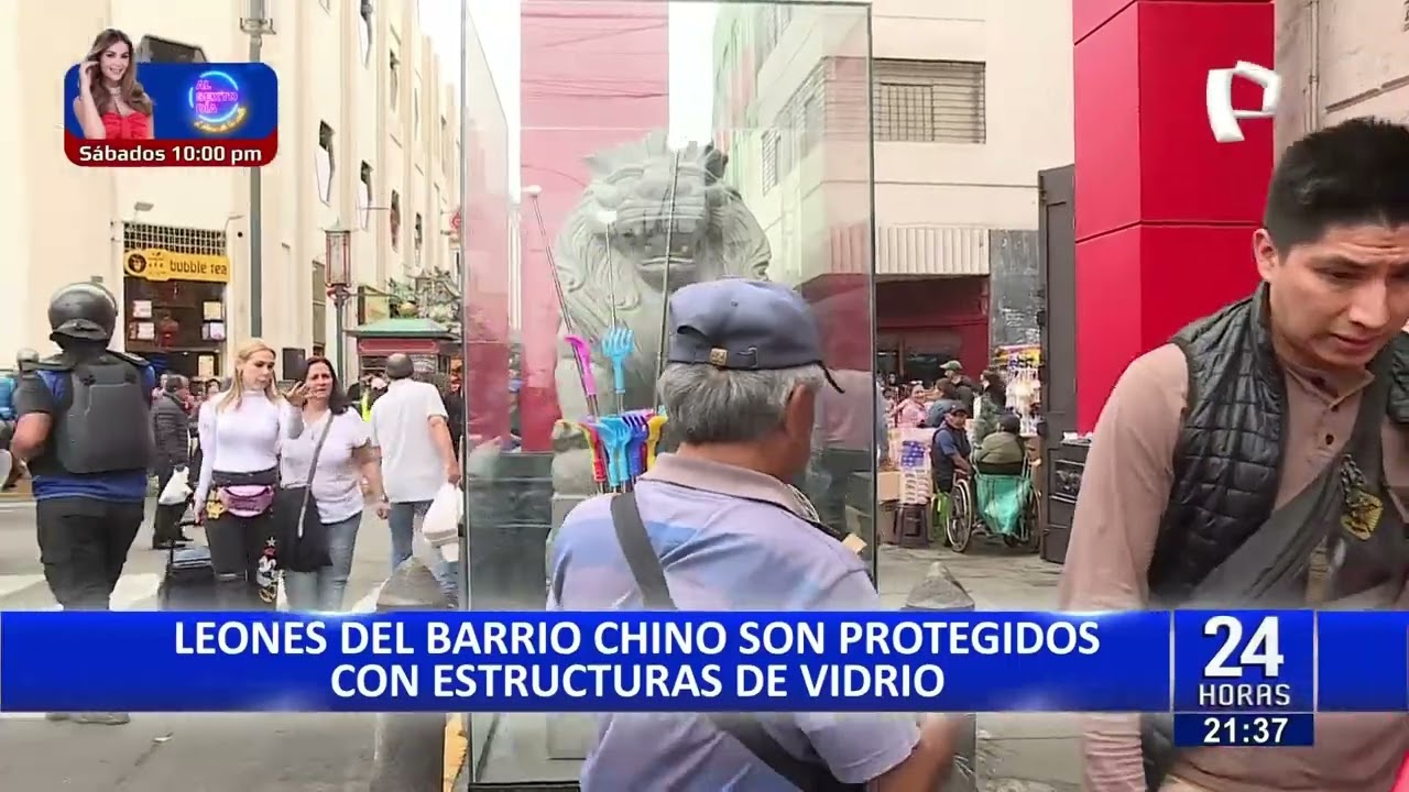 Así lucen leones del Barrio Chino con protección especial ante actos vandálico
