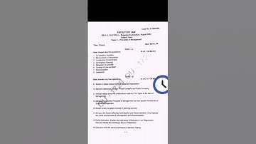 BBA LLB 5 YDC SEM 1 PRINCIPLES OF MANAGEMENT previous year question paper OU  2023  #shorts