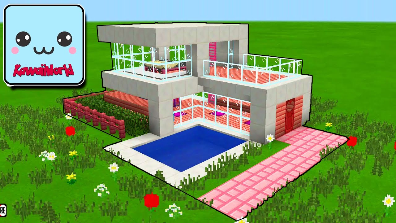 KawaiiWorld Modern House  How to Build a Modern House Tutorial in Kawaii  World 