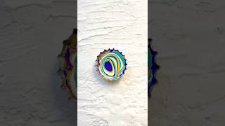 #arttheraphy #bottlecaps #soothing #satisfying #fluidartist #abstractfluidart #diy #fyp #recycling