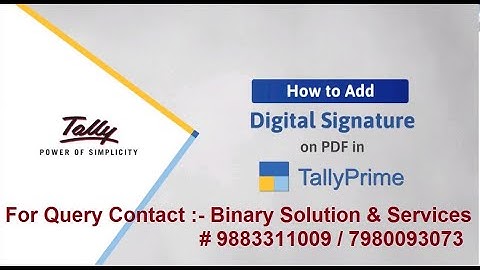 How to Add Digital Signature on PDF Documents in TallyPrime  Release 2.1
