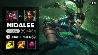 Nidalee vs Graves Jungle - KR Challenger - Patch 14.9 Season 14