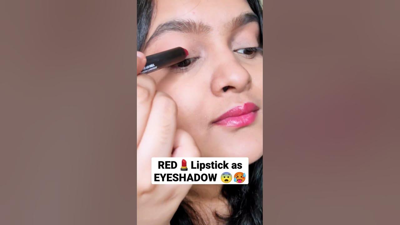 Red Lipstick as EYESHADOW 🥵😰 eyeshadow ashortaday ytshorts explore
