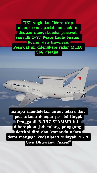 🔥 TNI AU Siap Akuisisi Boeing E-7T Peace Eagle! Pengganti B737 Slammer 💥✈️🇮🇩 #shorts