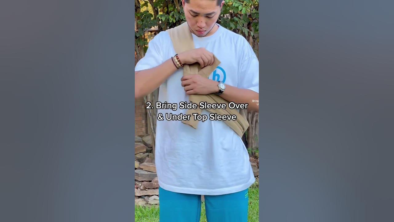easy hoodie styling hack. how to tie your hoodie.