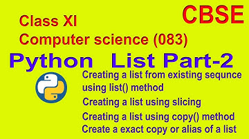 Create a list using existing sequence and copy of list in Python