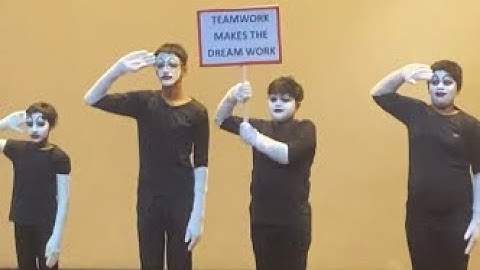 Mime Act  Theme “TeamWork” performed by me and my friends in school ..! #mime #teamwork #schoollife