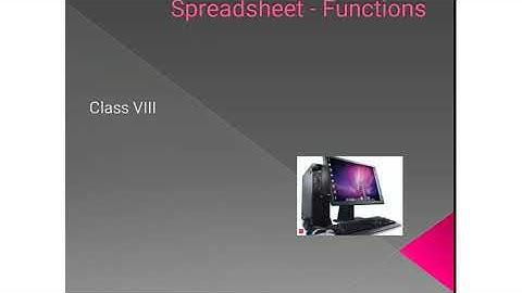 Class-8, Subject-Computer, Video-17, Chapter-Spreadsheet-Functions, Part-4 by Miss Rancy