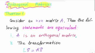 Dan Herbatschek -  Orthogonal Matrices