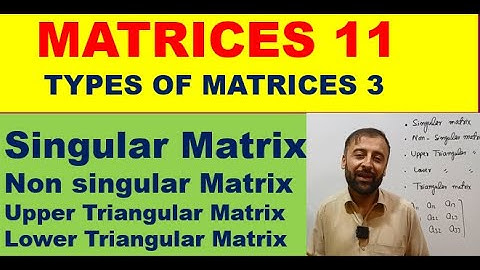 MATRICES 11 || Types of Matrices 3 || in URDU/HINDI