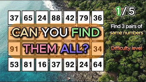 HOW OLD IS YOUR BRAIN?Find 3 pairs of identical numbers/Dementia Prevention Quizzes/Tests.285