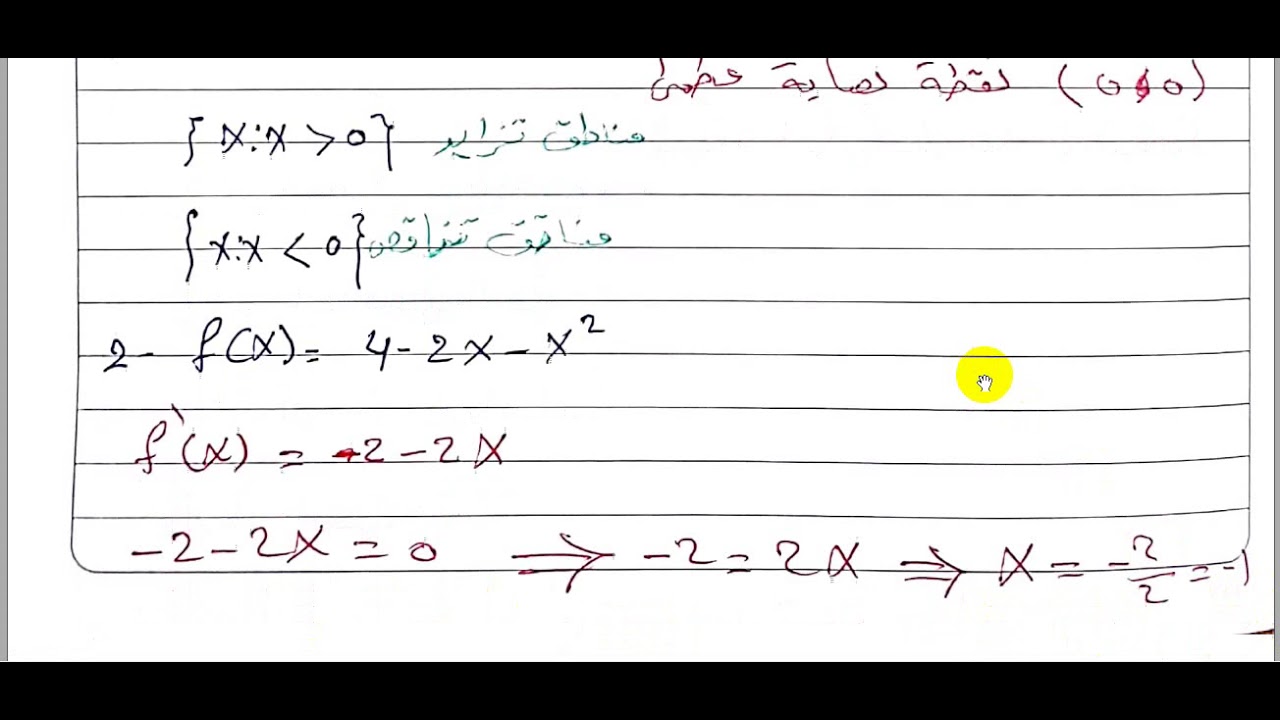 النهايات العظمى والصغرى والنقاط الحرجة