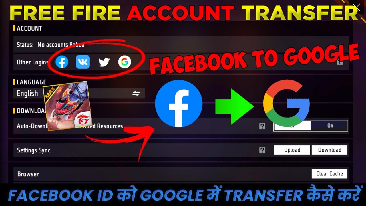 How to link Free Fire account with Facebook or Google - Touch, Tap, Play