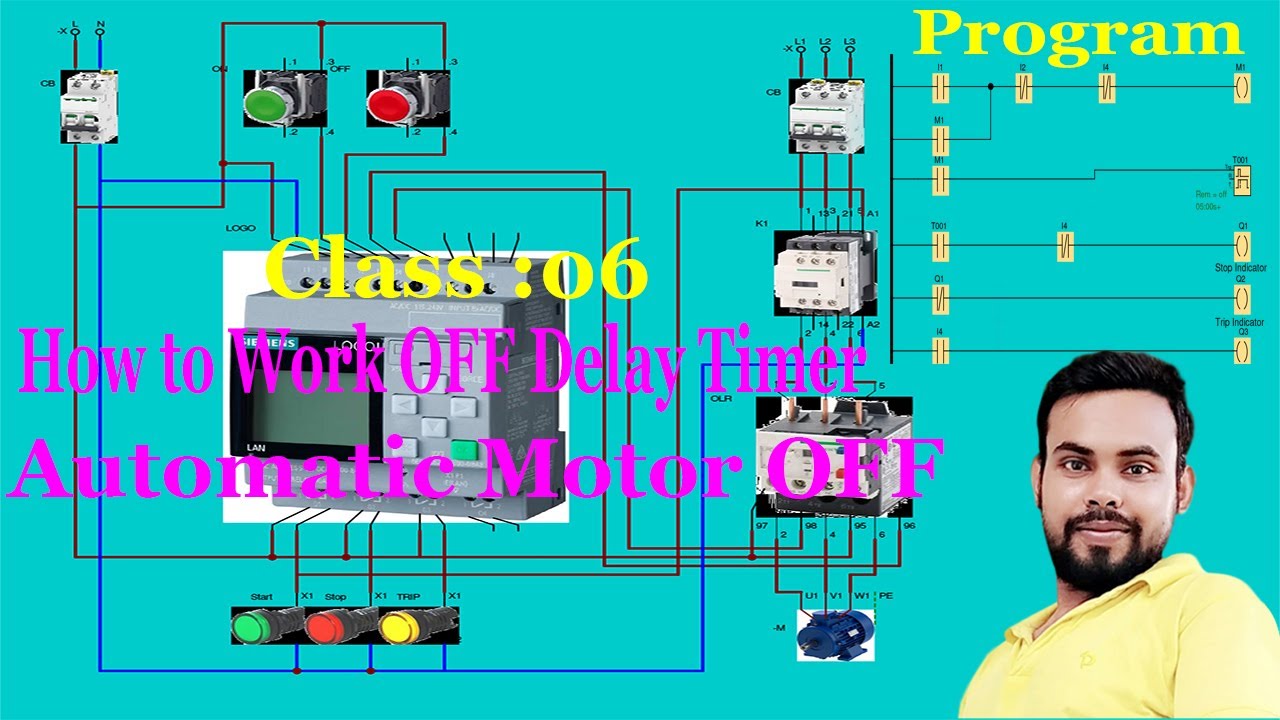 How to Work OFF Delay Timer in Siemens Logo PLC Bangla Tutorial | Timer ...