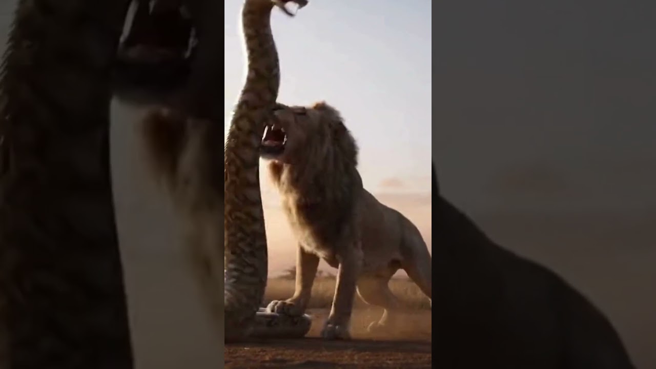 🦁🛡️ Lion Protects Cub from Snake 🐍❤️