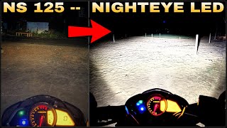 Pulsar NS 125 bs6 NIGHTEYE LED Light Installation | Original Nighteye | Bike Headlight Modification